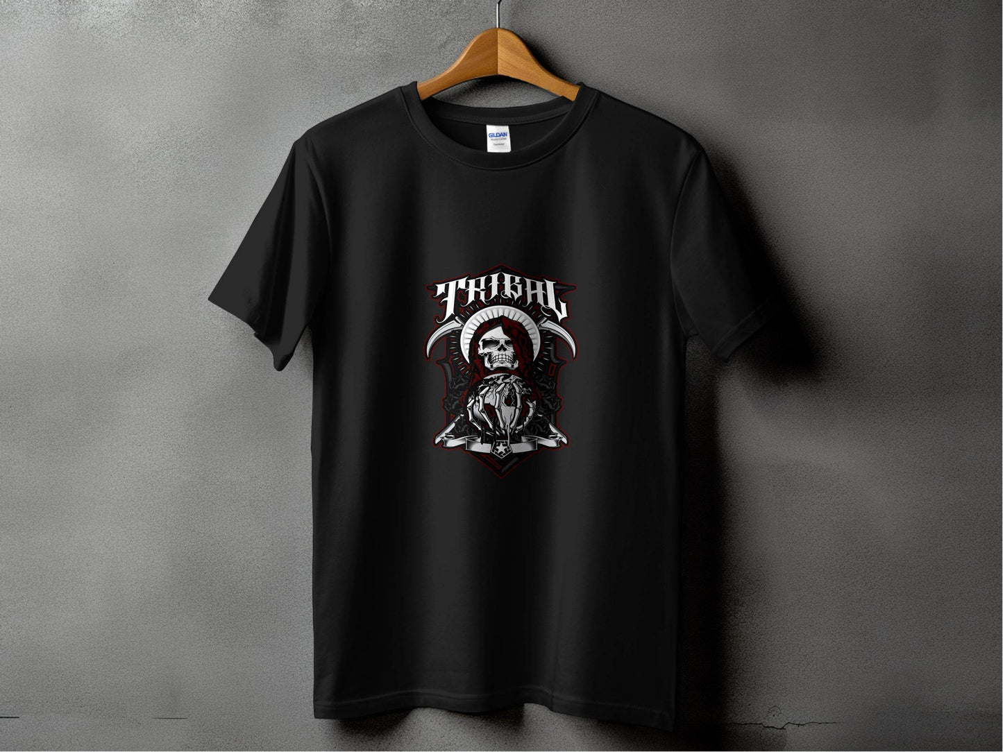 Tribal Design Skull In Hood With Earth Graphic T-Shirt - Design & Vybe