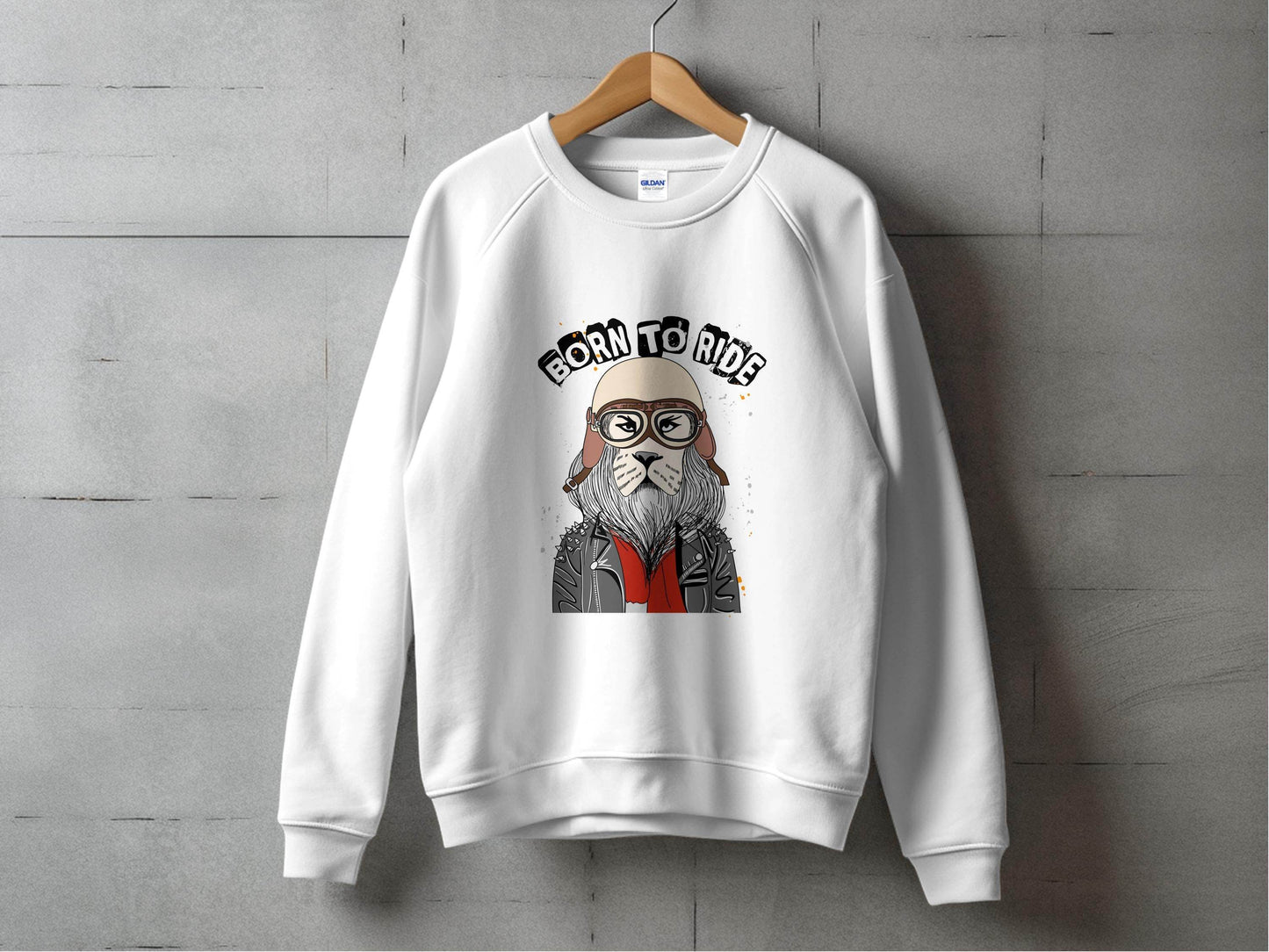 Born to Ride Cool Biker Themed Graphic Sweater - Design & Vybe