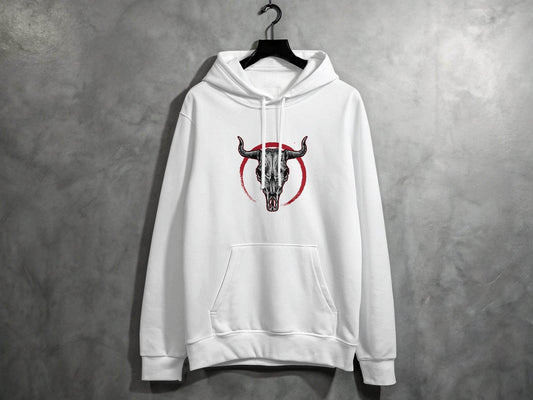 Longhorn Skull Art Graphic Hoodie - Design & Vybe