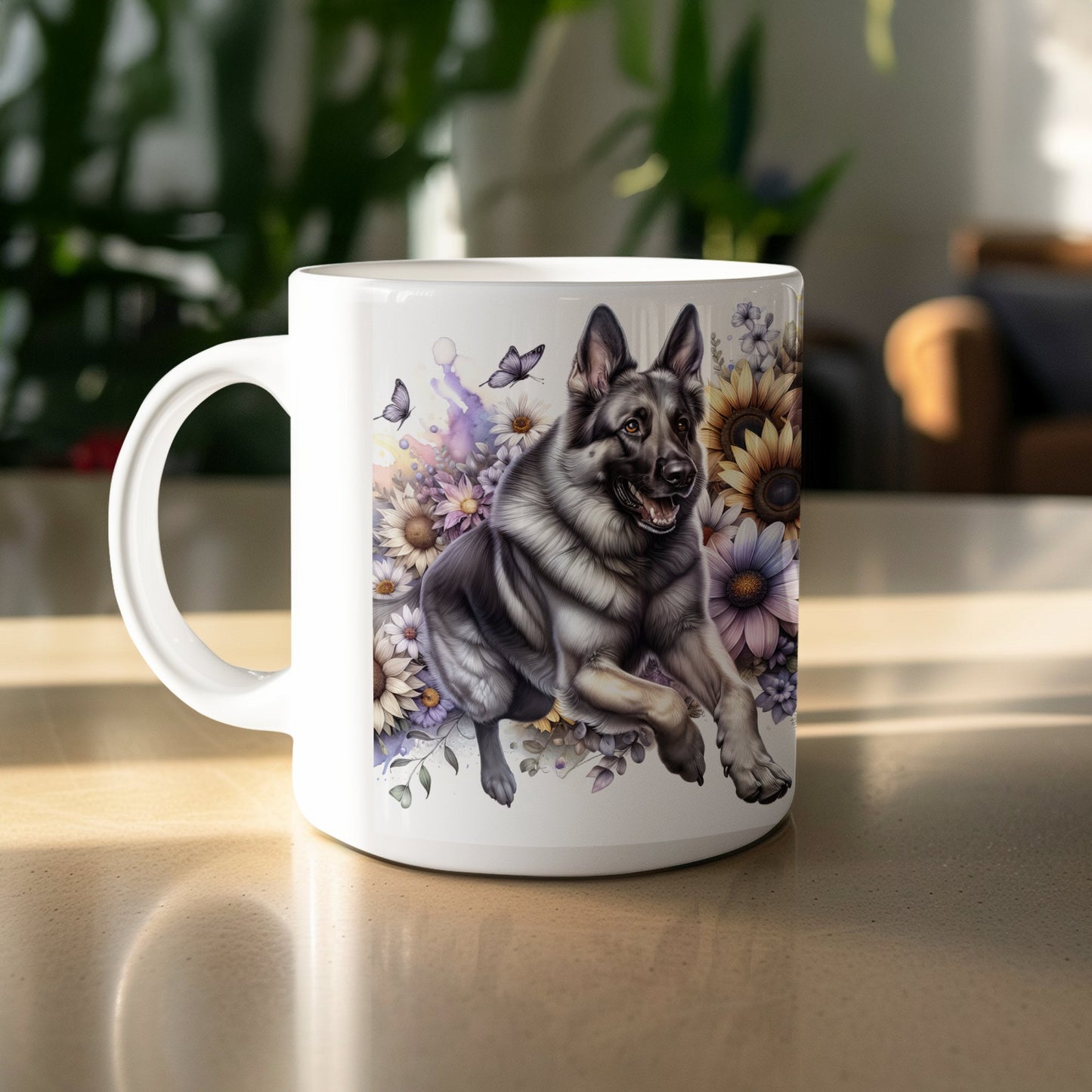 German Shepherd Among Flowers Coffee Mug product