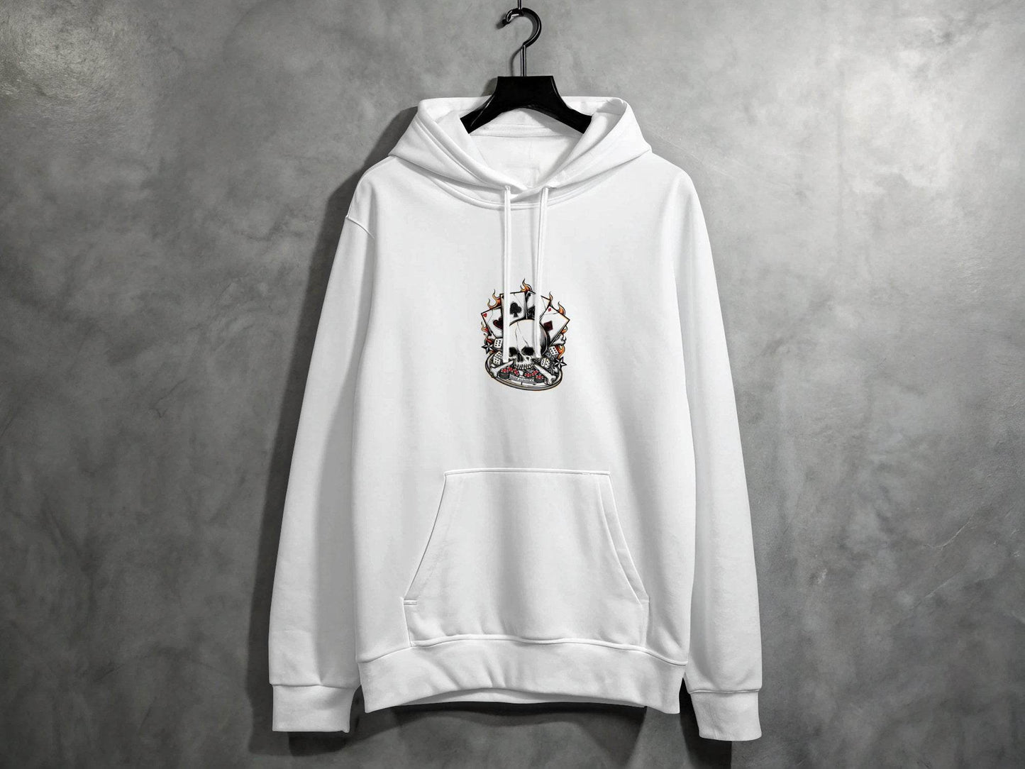 Skull and Gambling Illustration Graphic Design Hoodie - Design & Vybe