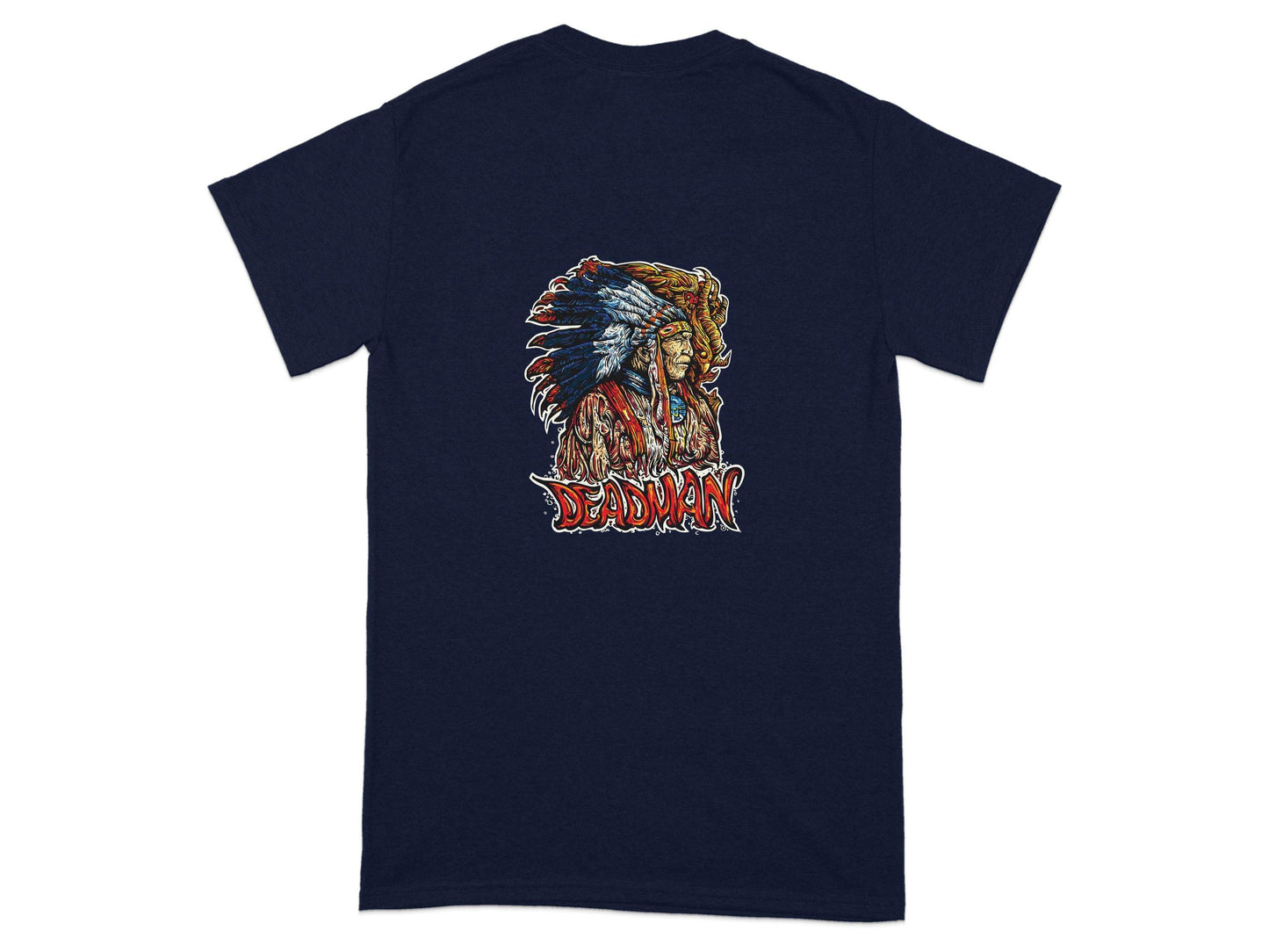 Deadman Portrait with Native American Headdress T-Shirt - Design & Vybe
