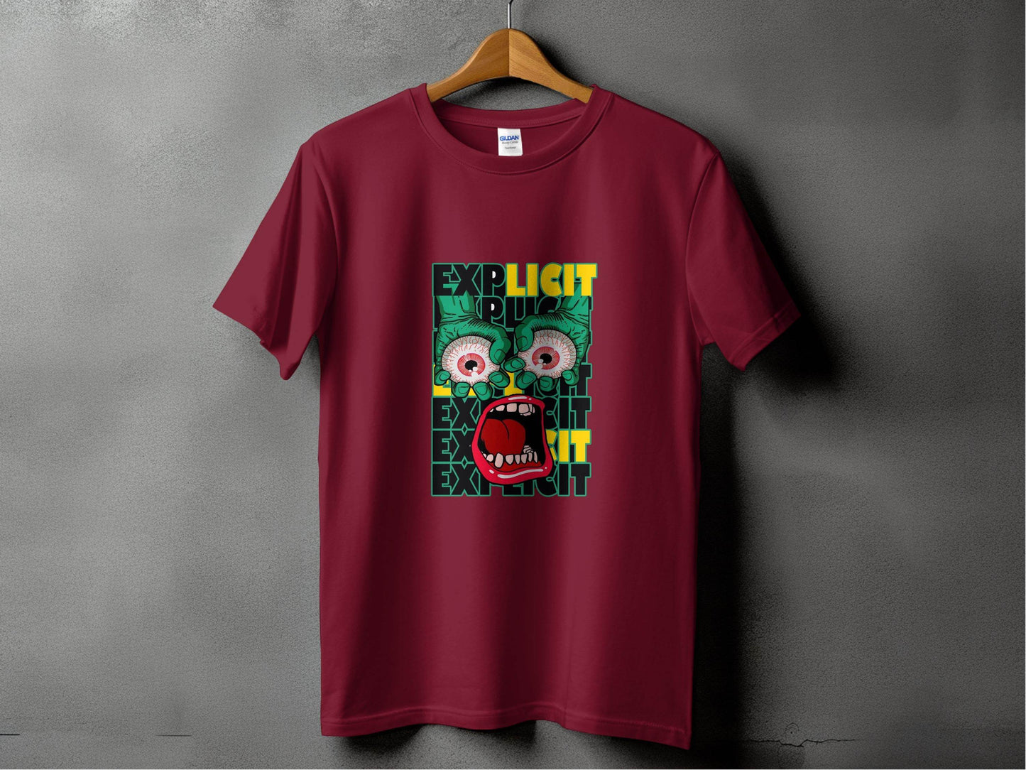 Explicit Graphic with Eyes and Mouth Design T-Shirt - Design & Vybe