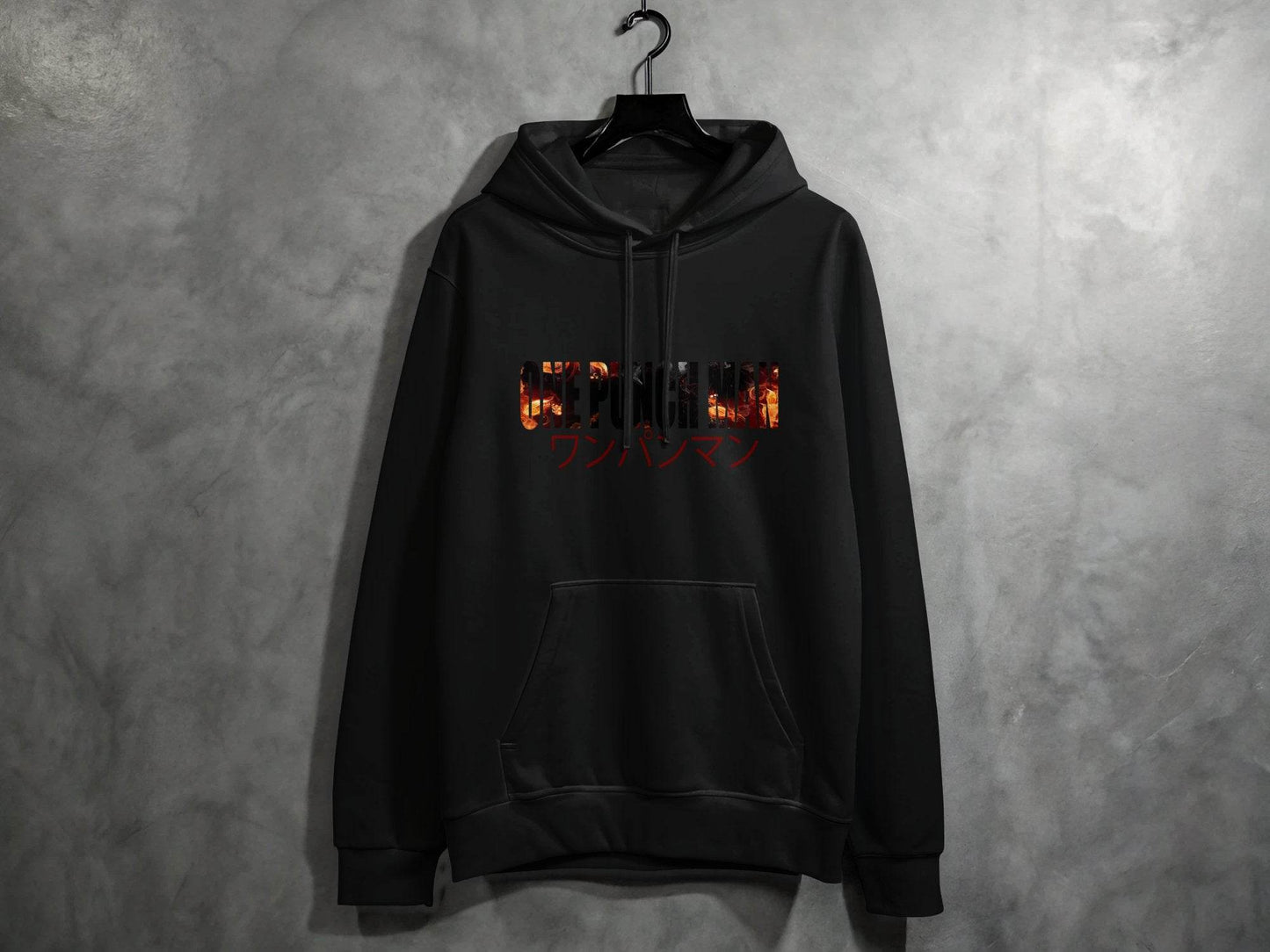 One Punch Man Design With Fire Background Novelty Hoodie - Design & Vybe
