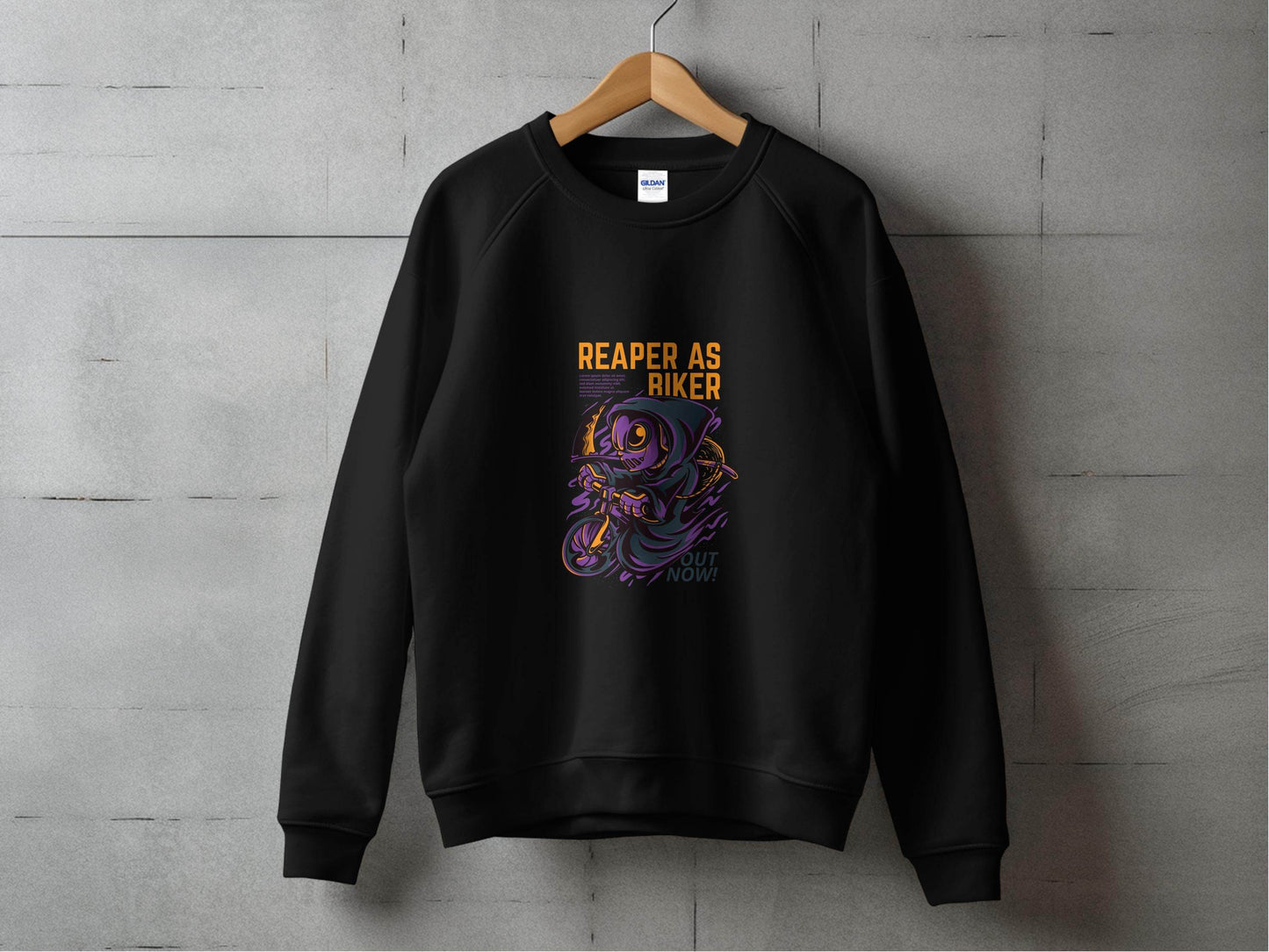 Reaper As Biker Death Riding Motorcycle Graphic Sweater - Design & Vybe