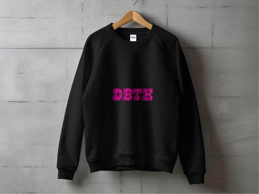 Graphic DBTKT Letter Design in Magenta color Sweater - Design & Vybe