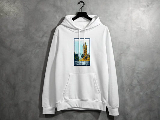Iconic Big Ben and London Eye Graphic Hoodie - Design & Vybe