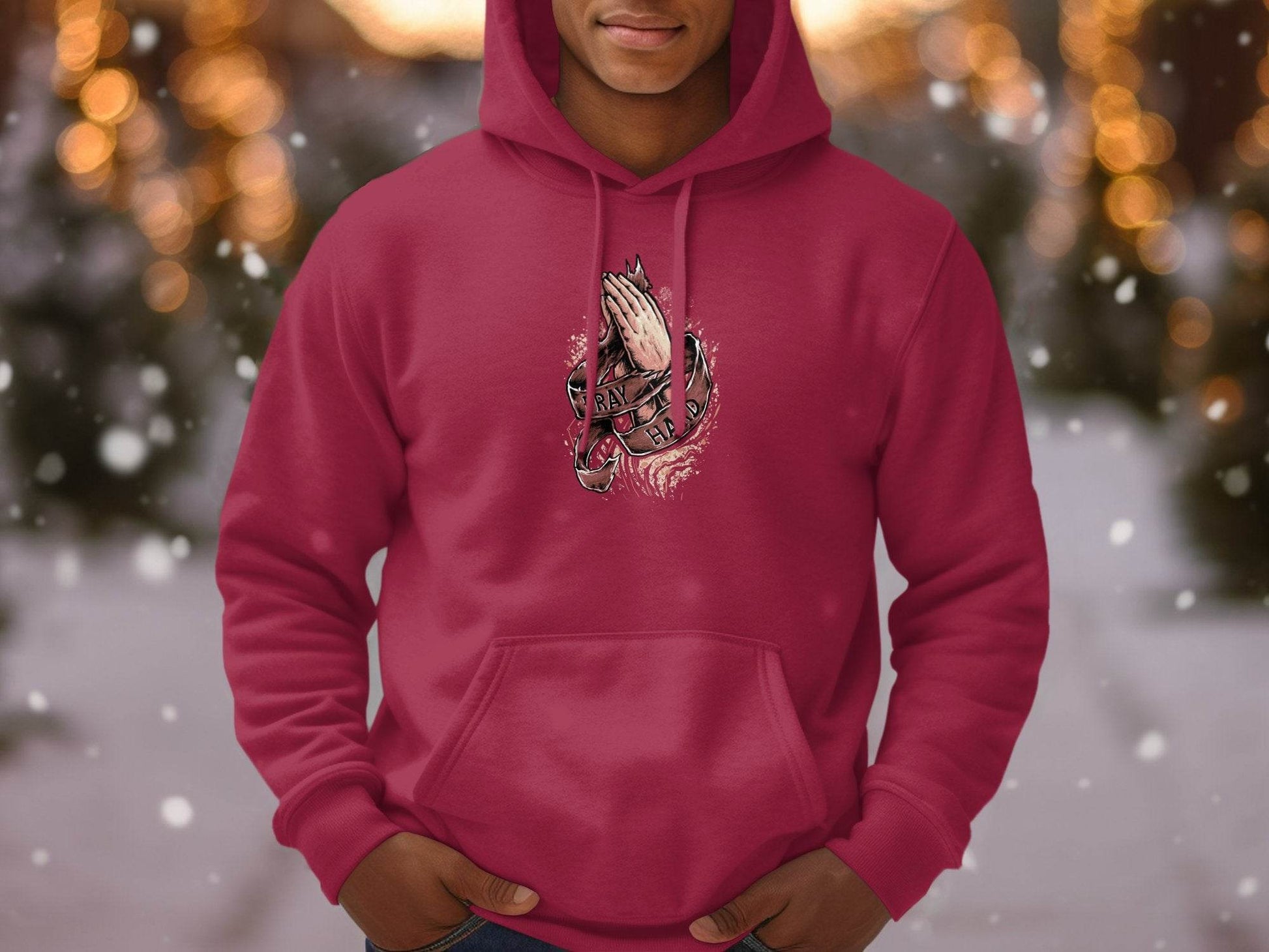 Inspiring Pray Hard Design Prayer Graphic Hoodie - Design & Vybe