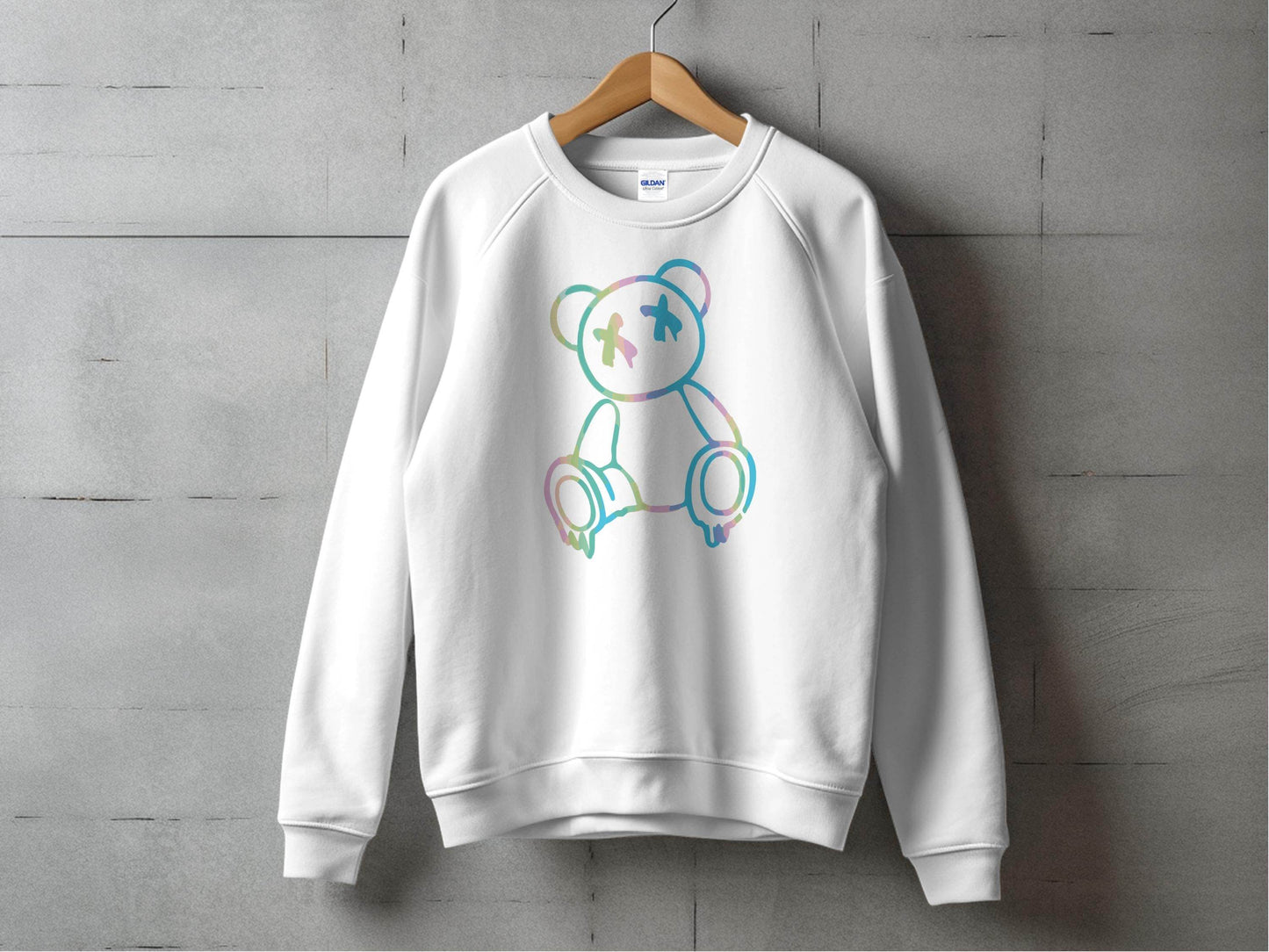 Colorful Abstract Bear Dead Eyes Graphic Design Sweater - Design & Vybe