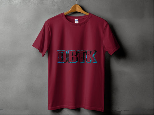 Blue Floral DBCK Letters Artistic Design T-Shirt - Design & Vybe