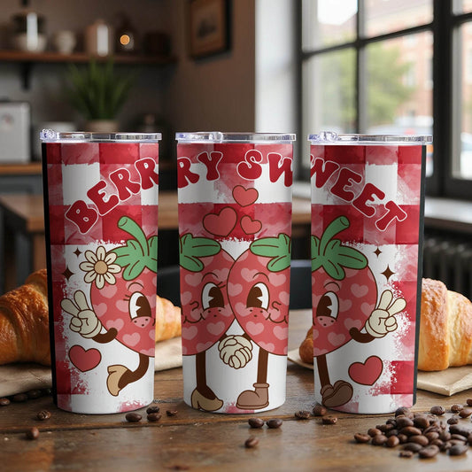 Berry Sweet Strawberries Valentines Day Gift Idea Tumbler - Design & Vybe