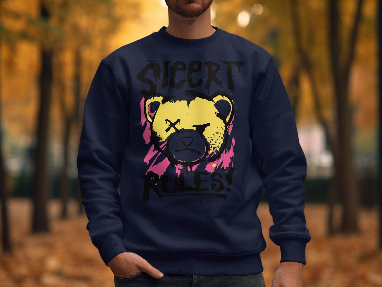 Teddy Bear Graffiti Design Street Rules Sweater - Design & Vybe