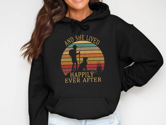 Hiking Dog And She Lived Happily Ever After Hoodie - Design & Vybe