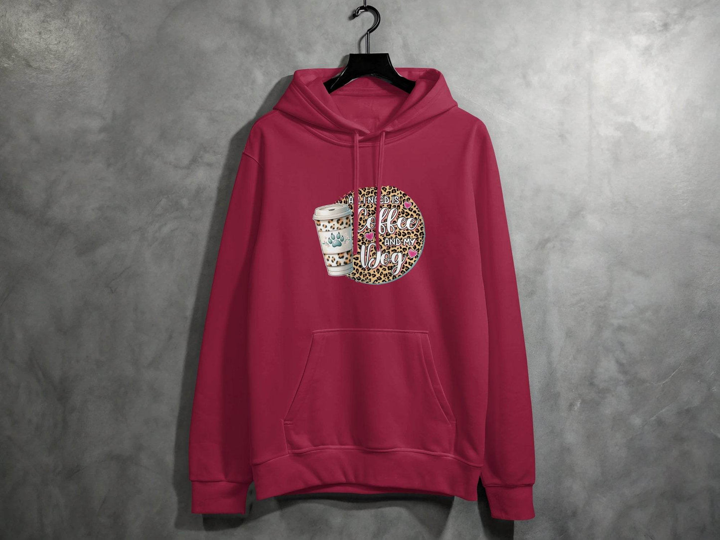 All I Need Is Coffee and My Dog Funny Quote Hoodie - Design & Vybe