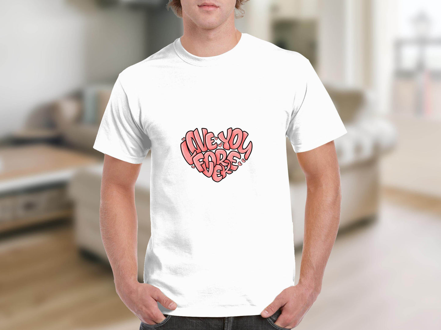 Love You Forever Heart Graphic Valentine's Day T-Shirt - Design & Vybe