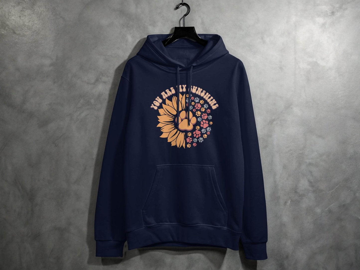 You Are My Sunshine Sunflower Paw Pattern Graphic Hoodie - Design & Vybe