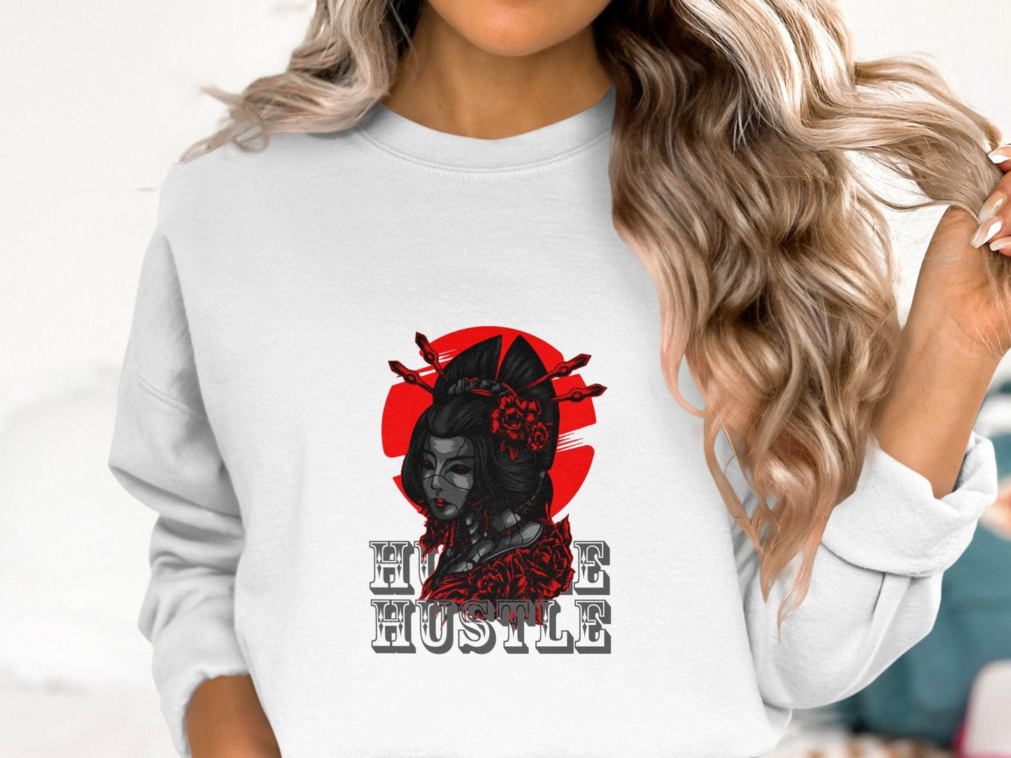 Cyberpunk Geisha Hustle Graphic Image Sweater - Design & Vybe