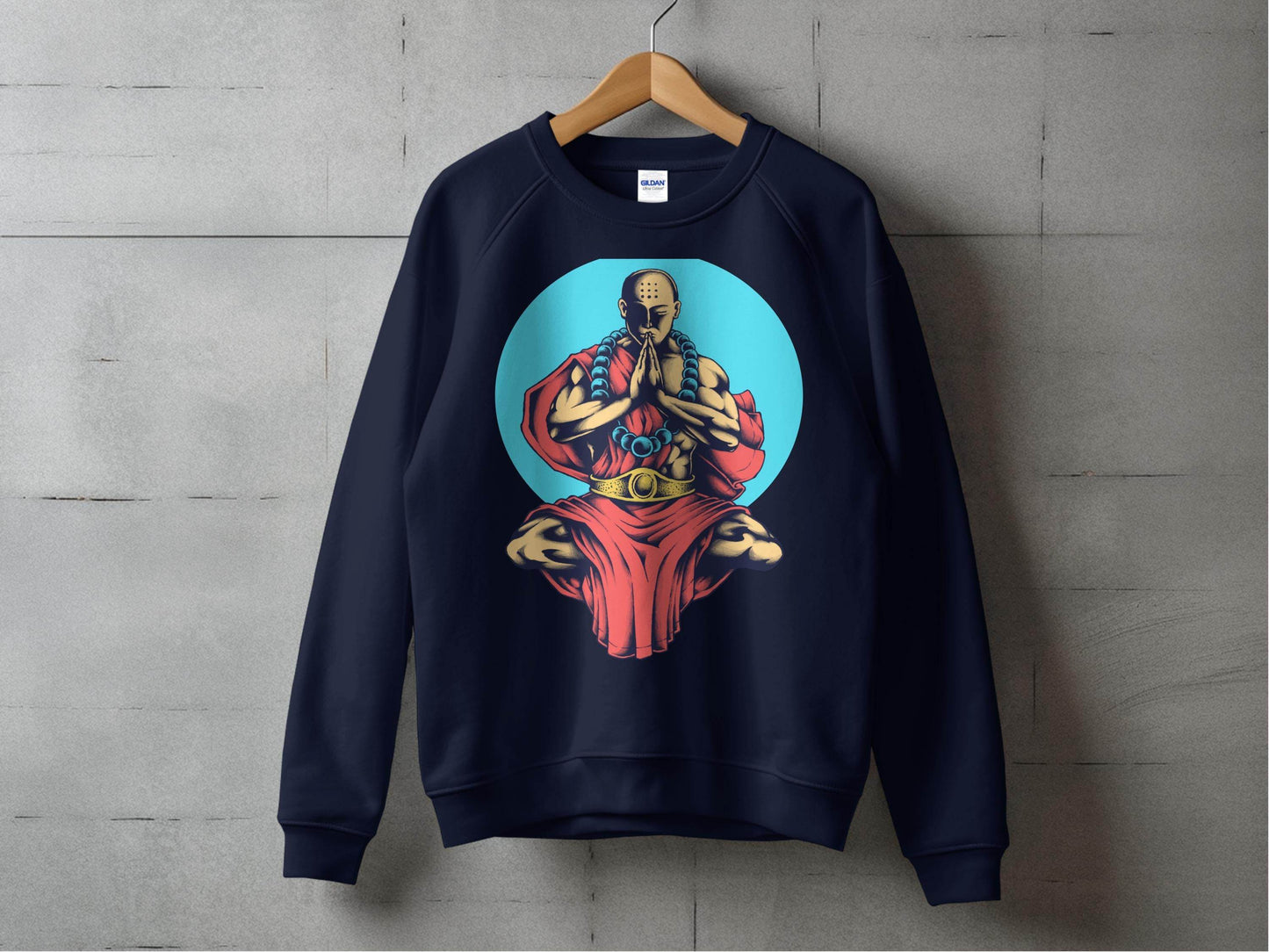 Inner Peace Meditating Monk Art Comfort Sweater - Design & Vybe