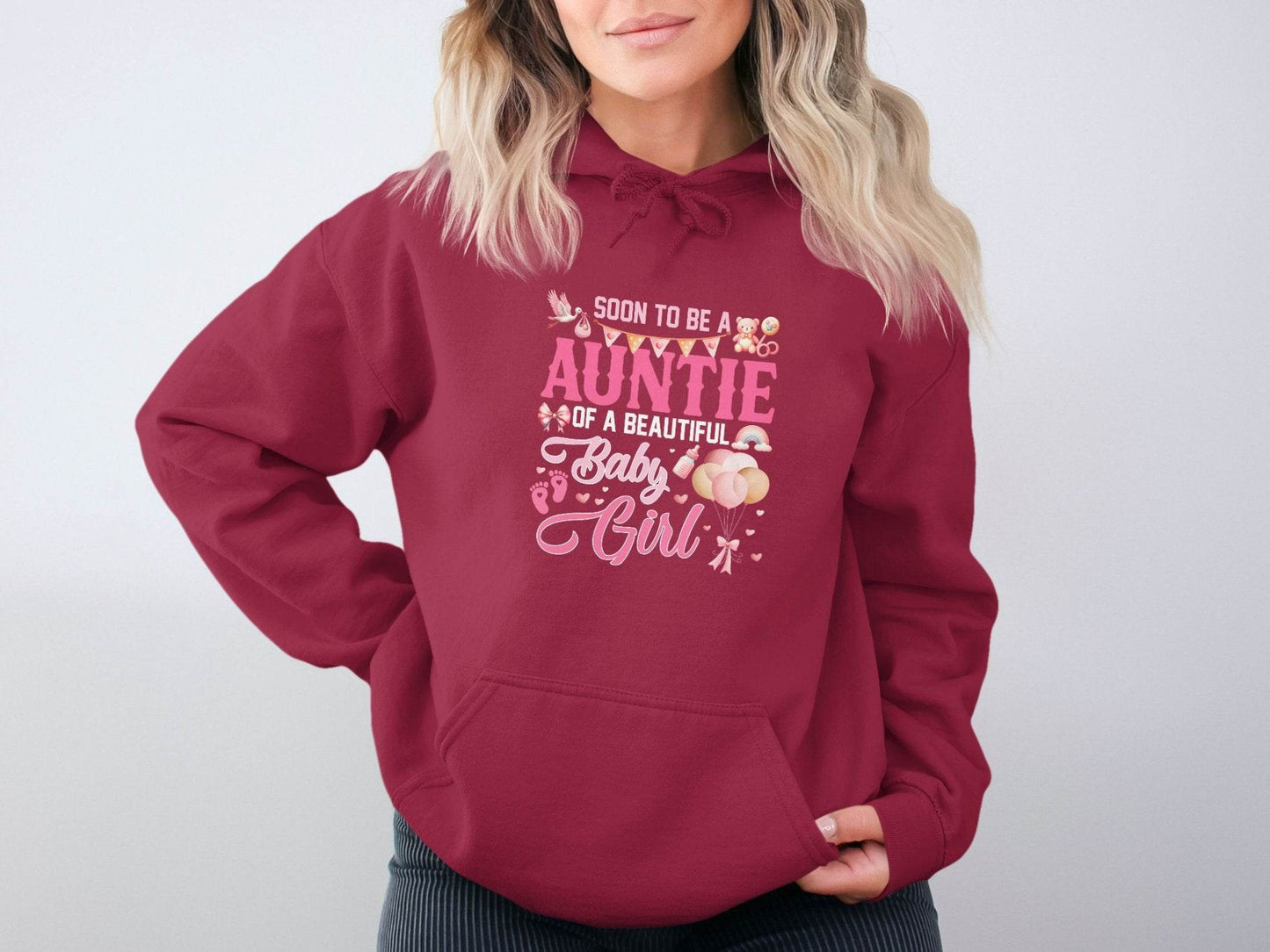 Soon To Be Auntie of a Beautiful Baby Girl Hoodie - Design & Vybe