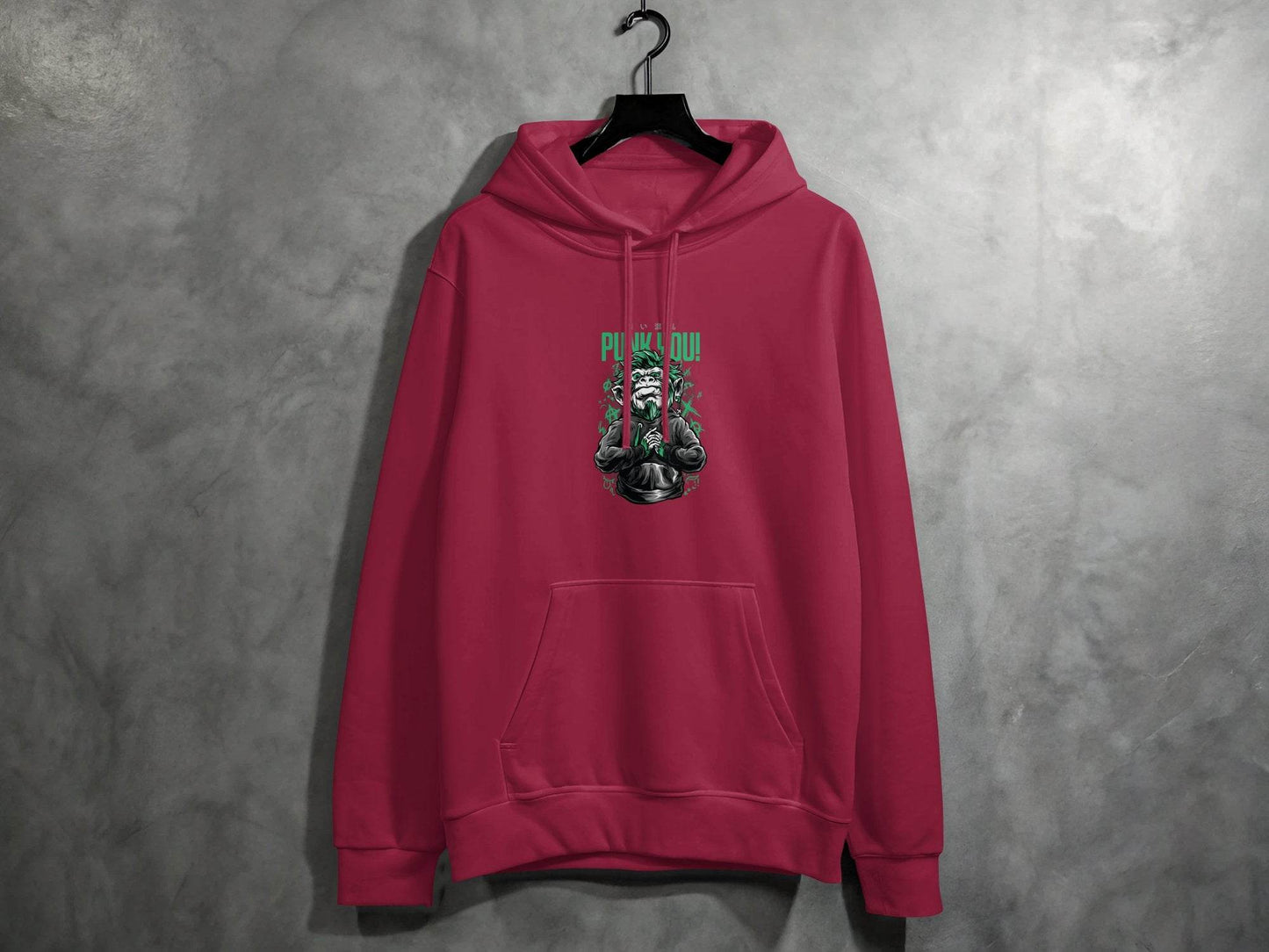 Punk You Green Hair Ape Graphic Style Unisex Hoodie - Design & Vybe