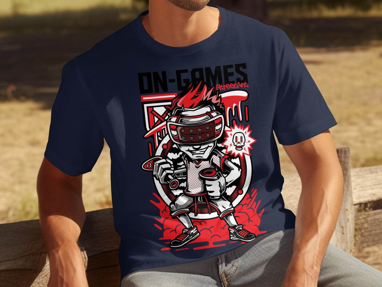 On Games Vr Gaming Schoolart Skull Graphic Design T-Shirt - Design & Vybe