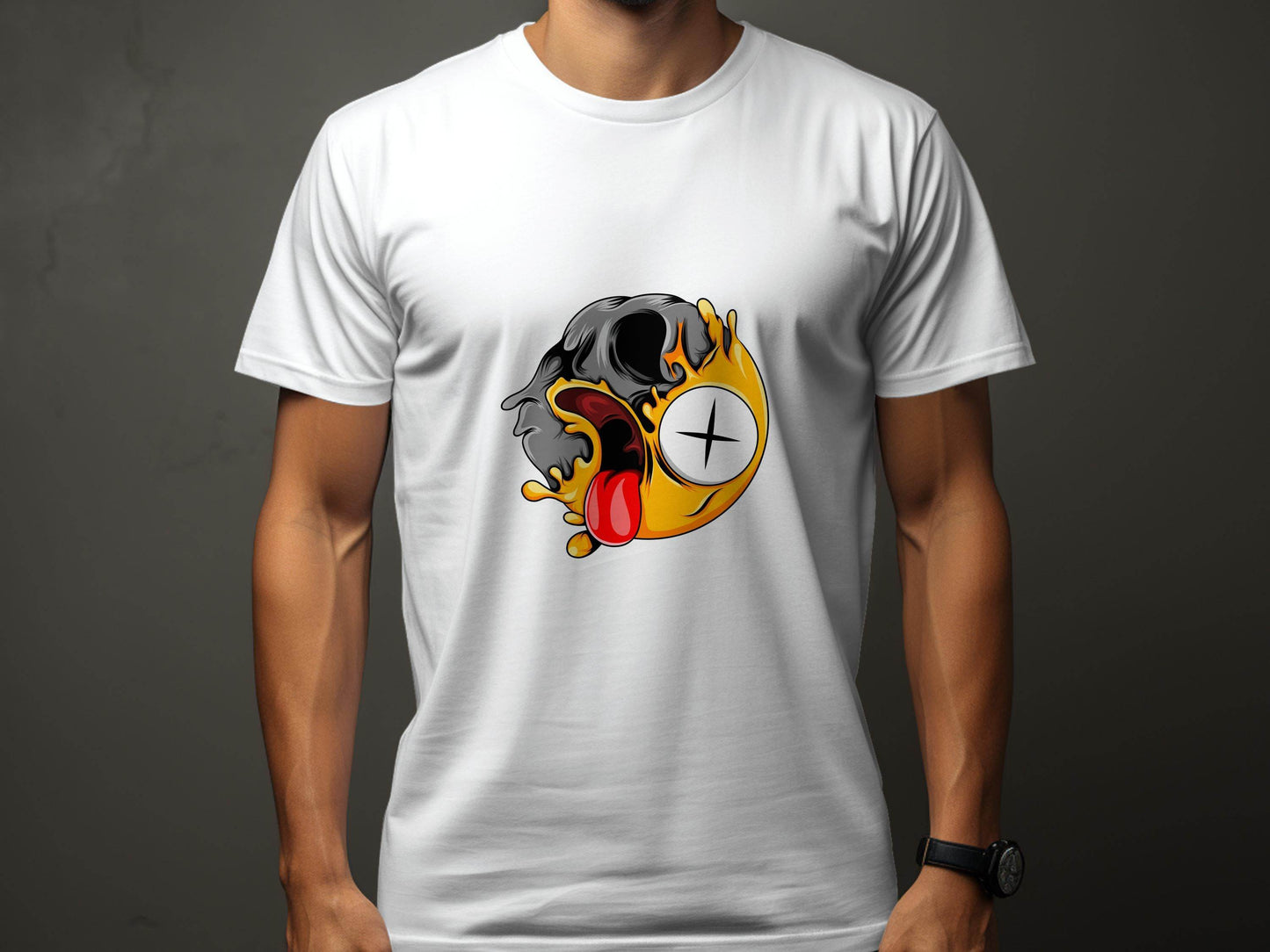 Skull Zombie Emoji Expression Creative Graphic Design T-Shirt - Design & Vybe