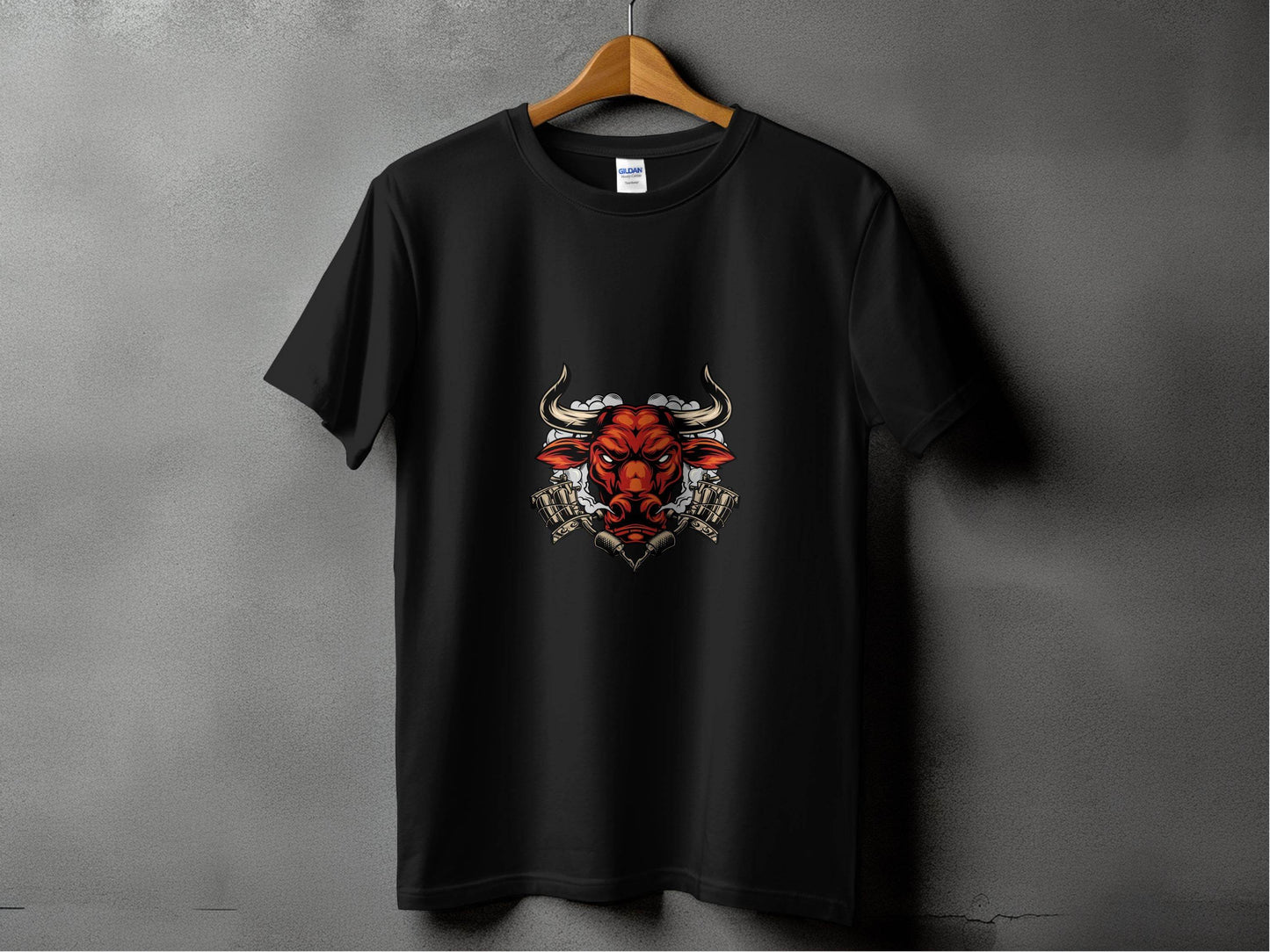 Tattooed Bull Power Design Cool Graphic Vector Art T-Shirt - Design & Vybe
