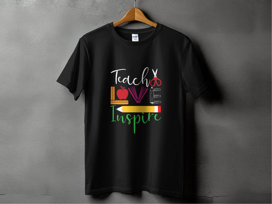 Teach Love Inspire Back To School Design Teachers T-Shirt - Design & Vybe