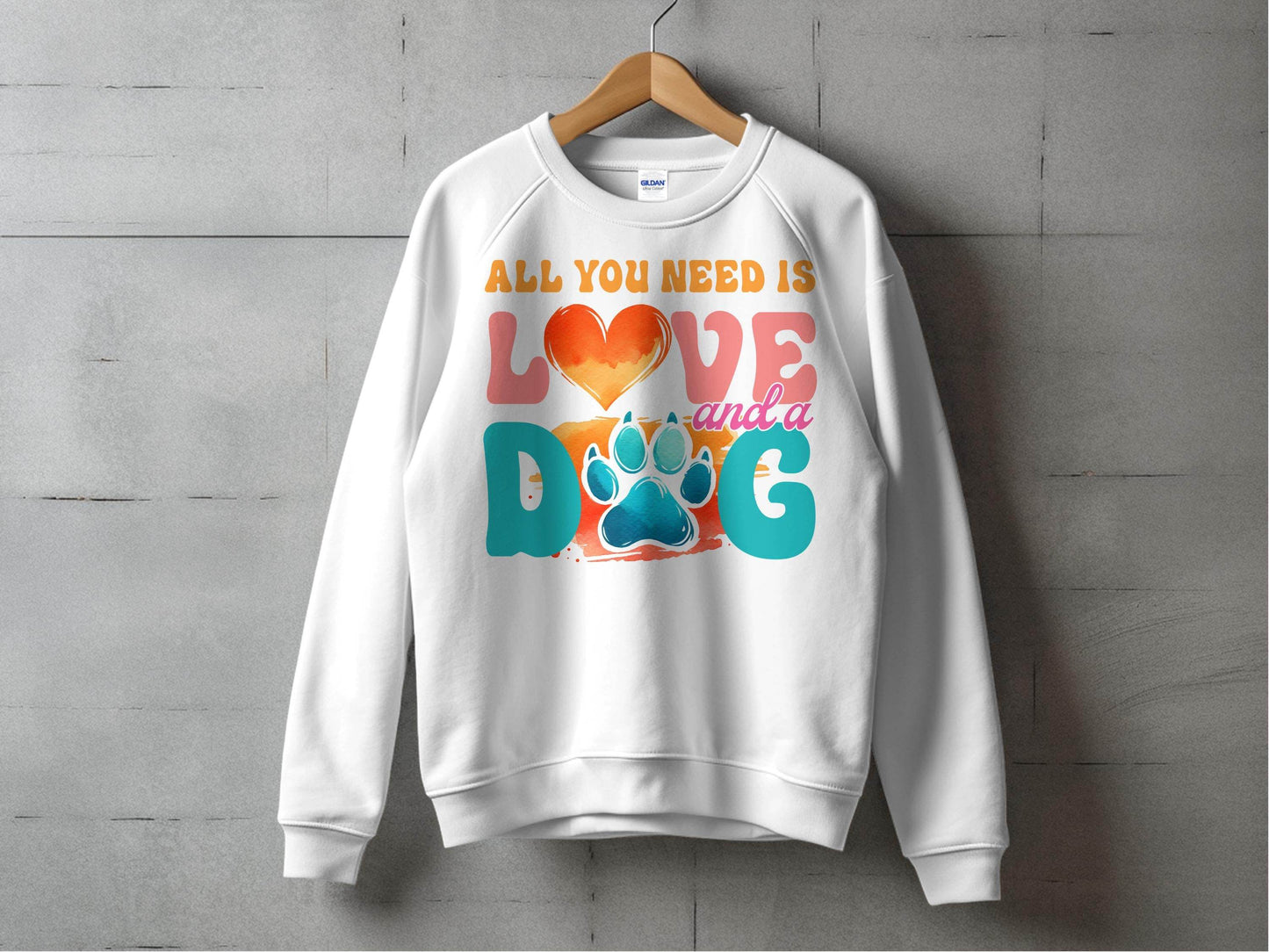 All You Need Is Love And A Dog Colorful Design Sweater - Design & Vybe