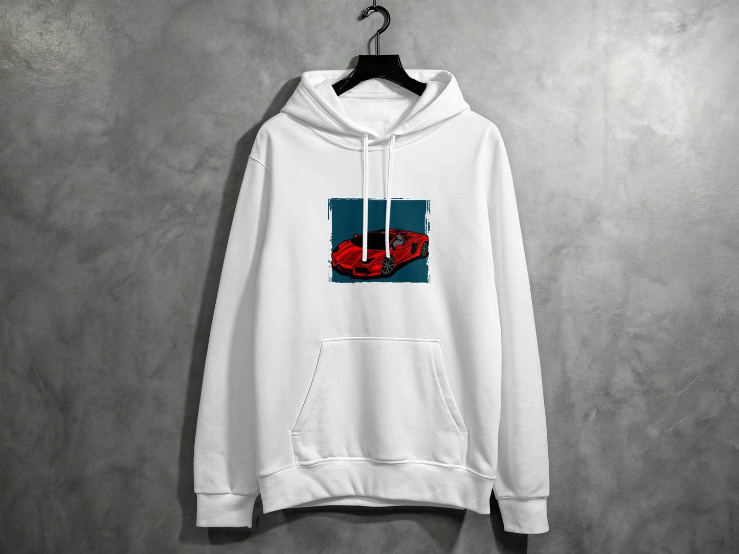 Bold Red Supercar Print Graphic Hoodie - Design & Vybe