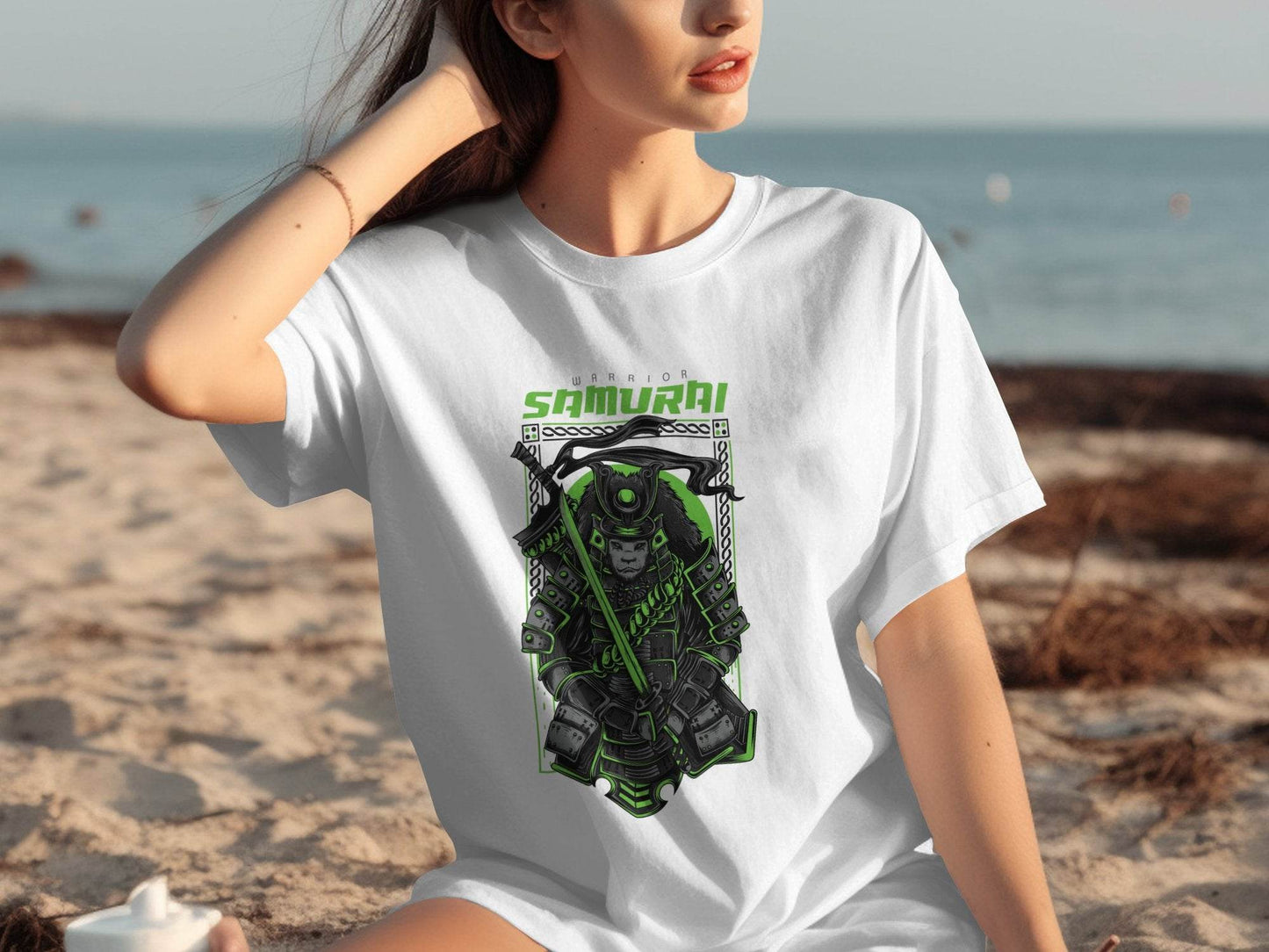 Warrior Lion Samurai Design Graphic Art T-Shirt - Design & Vybe