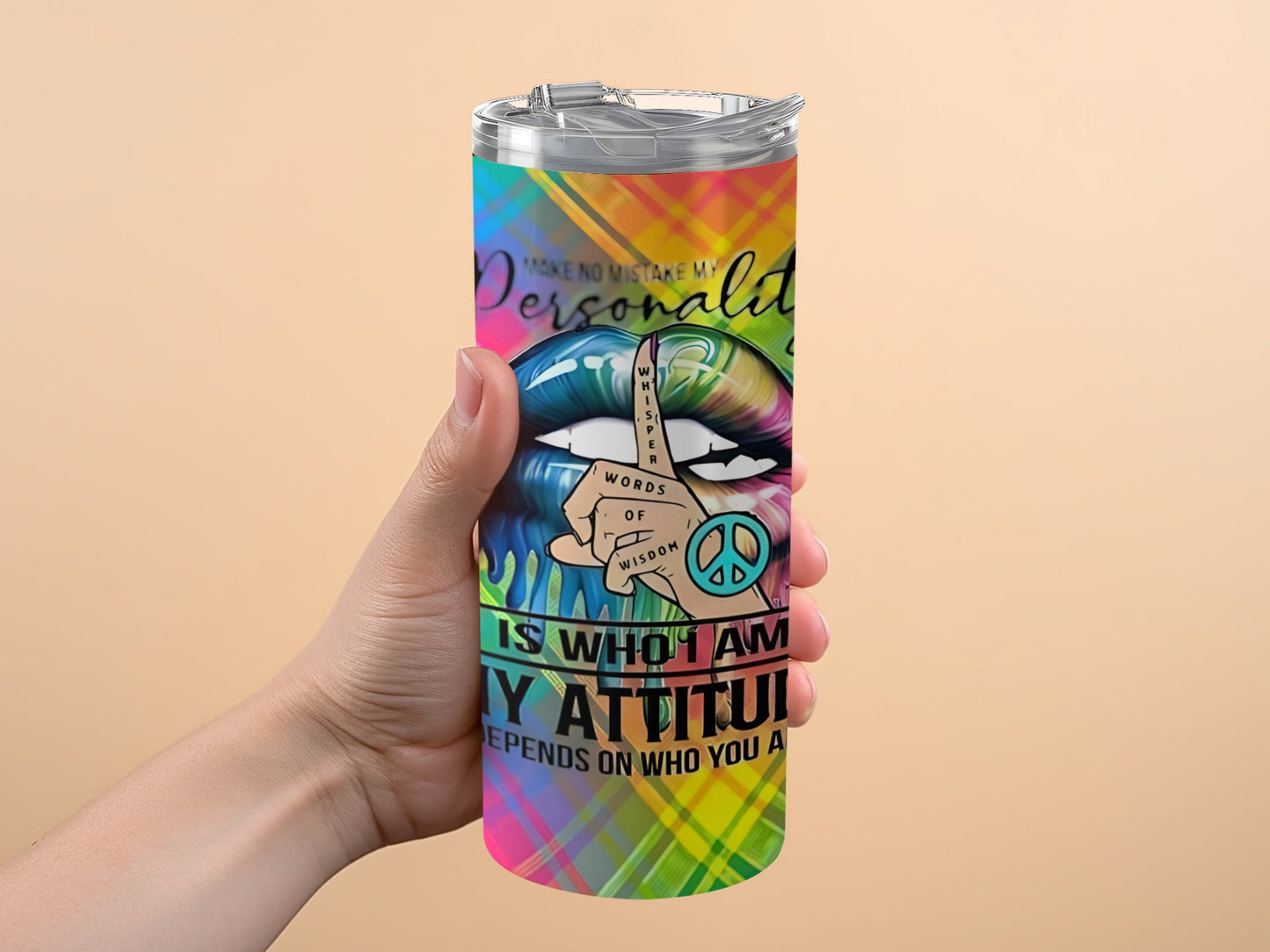 Colorful Peace and Attitude Graphic Tumbler product type