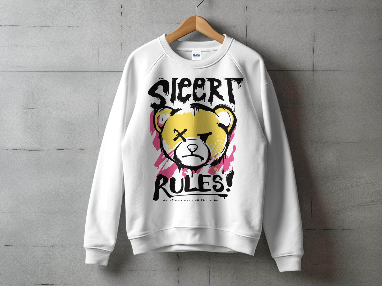 Teddy Bear Graffiti Design Street Rules Sweater - Design & Vybe