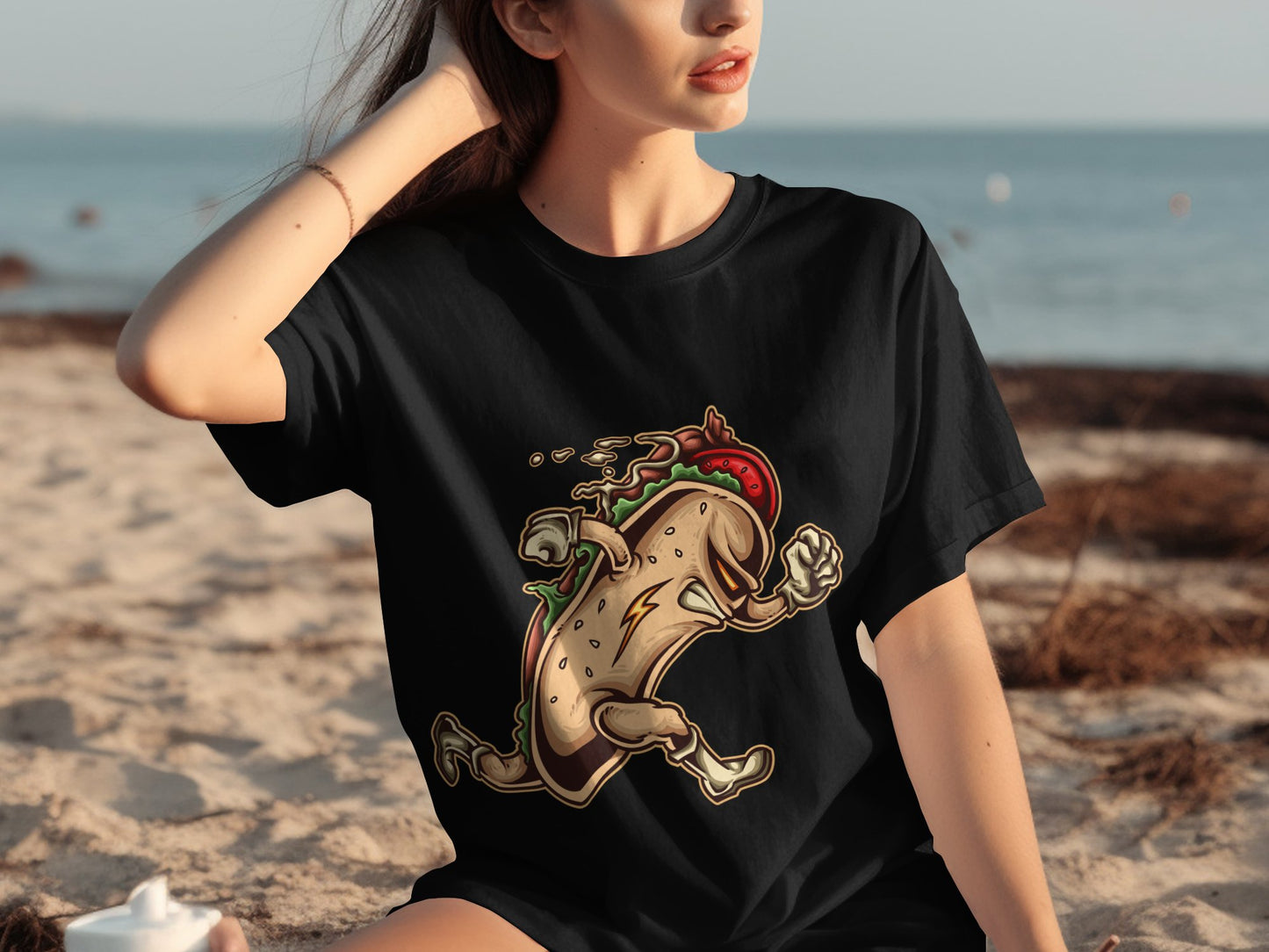 Running Taco Graphic T-shirt for Beach Lovers product type