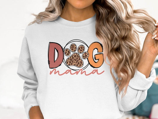 Dog Mama Paw With Leopard Print For Animal Lovers Sweater - Design & Vybe