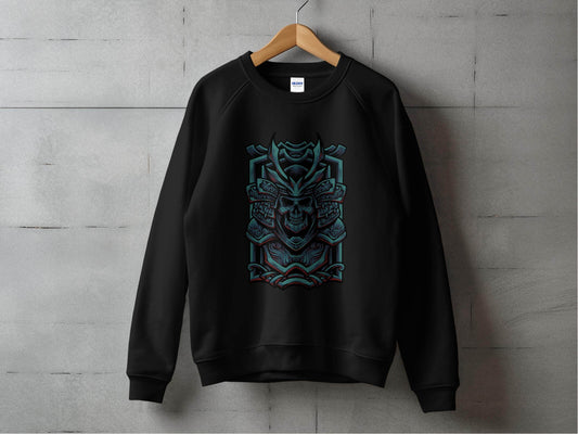 Menacing Samurai Skull Design Graphic Sweater - Design & Vybe