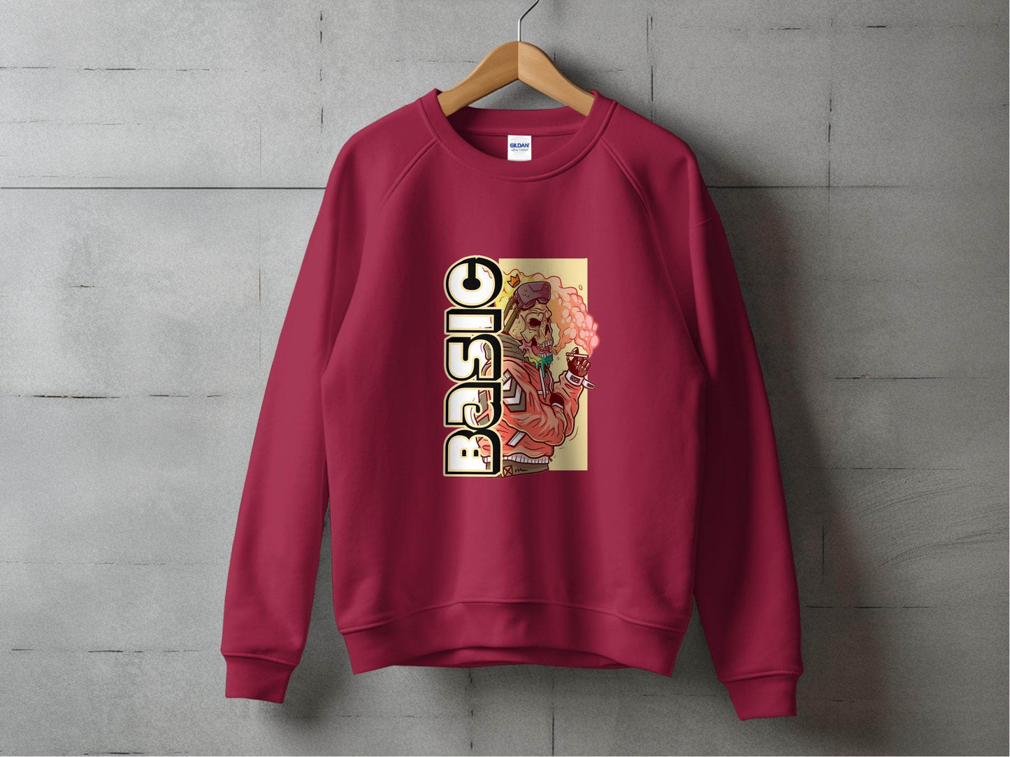Basic Smoking Skeleton in VR Headset and Crown Sweater - Design & Vybe