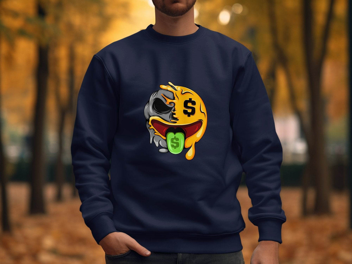 Melting Money Emoji Graphic Image For Mens Womens Sweater - Design & Vybe