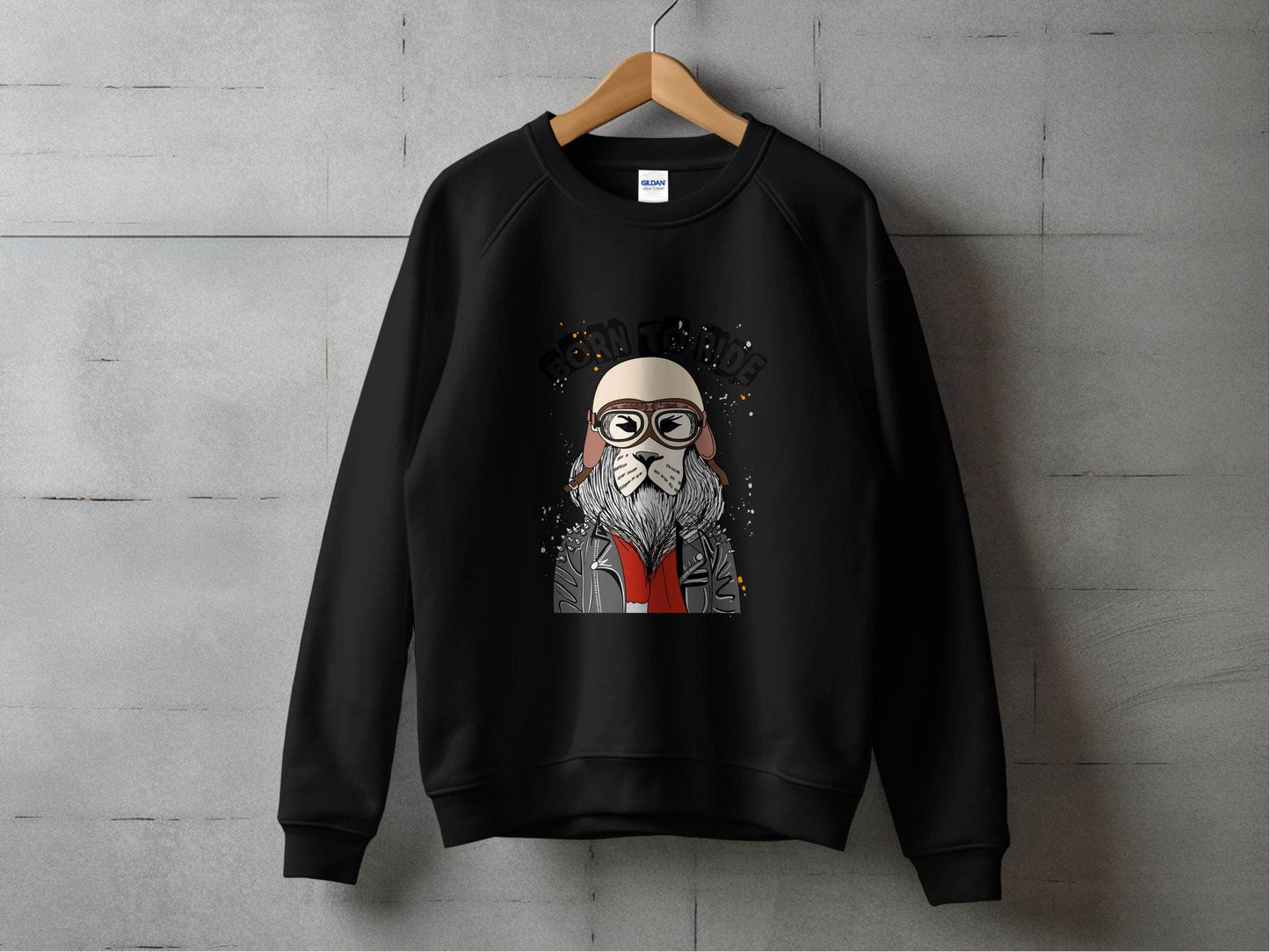 Born to Ride Cool Biker Themed Graphic Sweater - Design & Vybe
