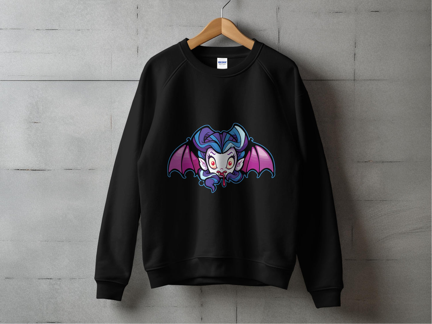 Vampire Bat Graphic Design Black Sweatshirt product