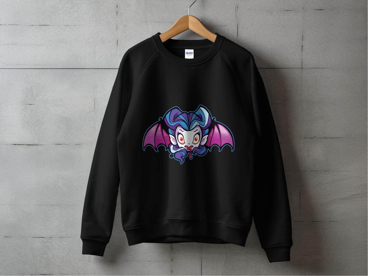 Cute Cartoon Vampire with Wings Graphic Sweater - Design & Vybe
