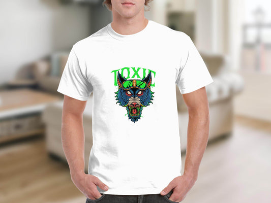 Toxic Wolf Artistic Graphic with Goggles Cool T-Shirt - Design & Vybe