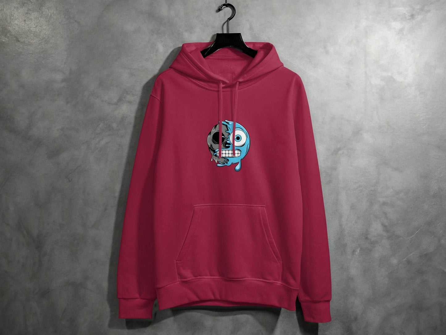 Half Skull Half Water Graphic Design Printed Hoodie - Design & Vybe