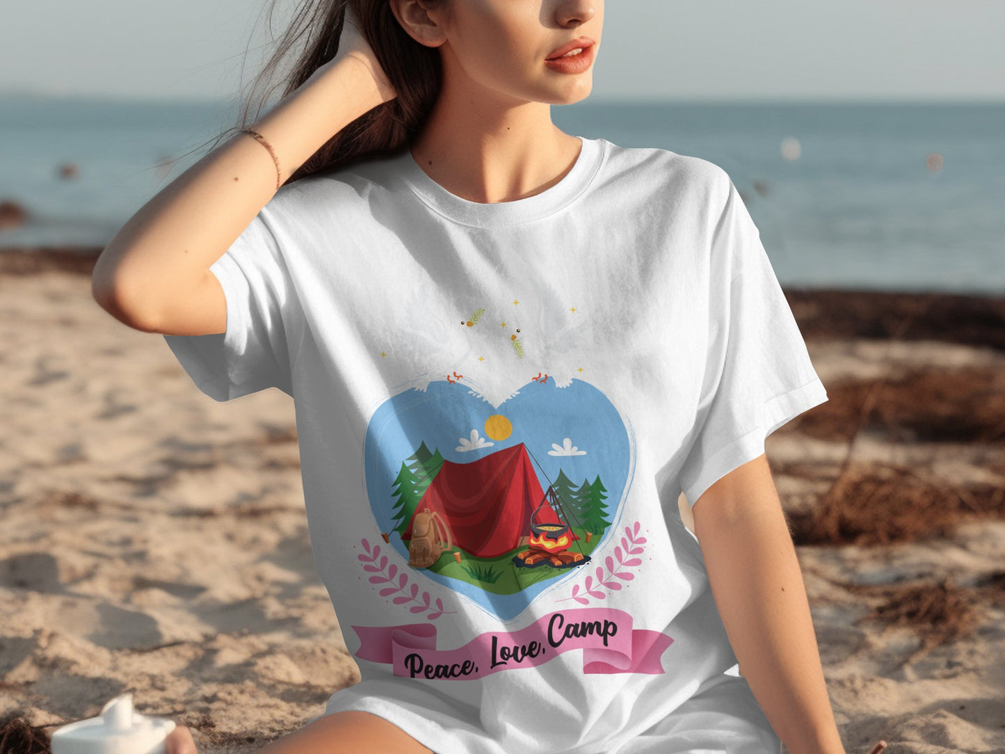 Peace Love Camp Heart Graphic T-shirt product