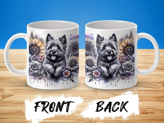 Adorable Floral Dog Illustration Coffee Mug Product