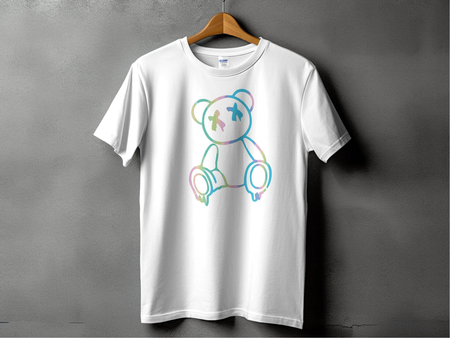 Colorful Abstract Bear Dead Eyes Graphic Design T-shirt - Design & Vybe