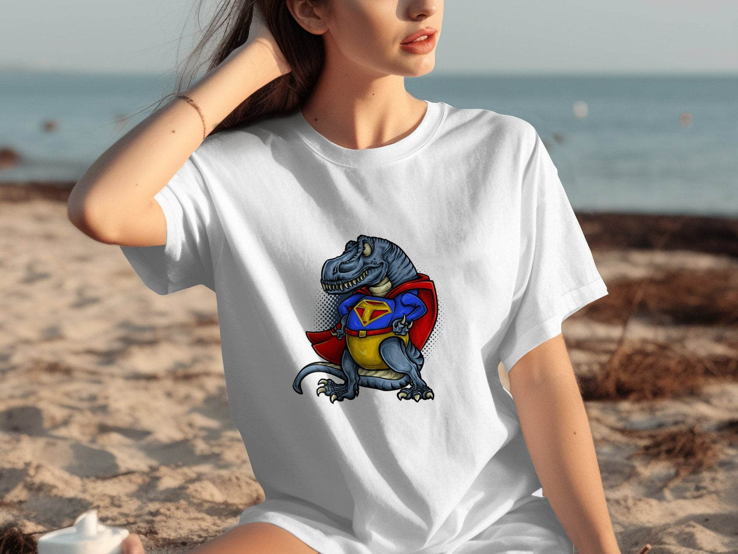 Superhero Dinosaur with Dynamic Design T-Shirt - Design & Vybe