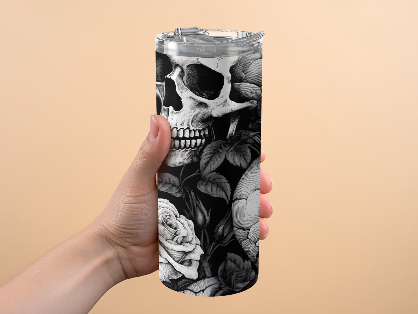 Skull and Roses Themed Insulated Tumbler product type