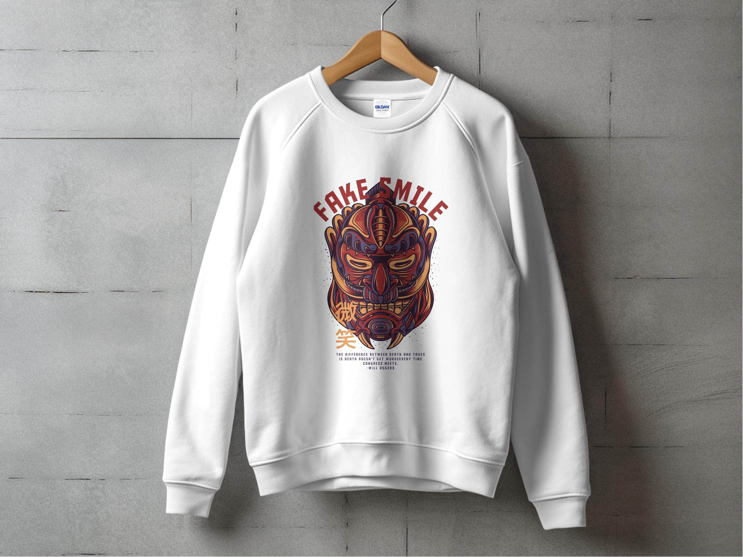 Fake Smile Japanese Mask Design Graphic Sweater - Design & Vybe