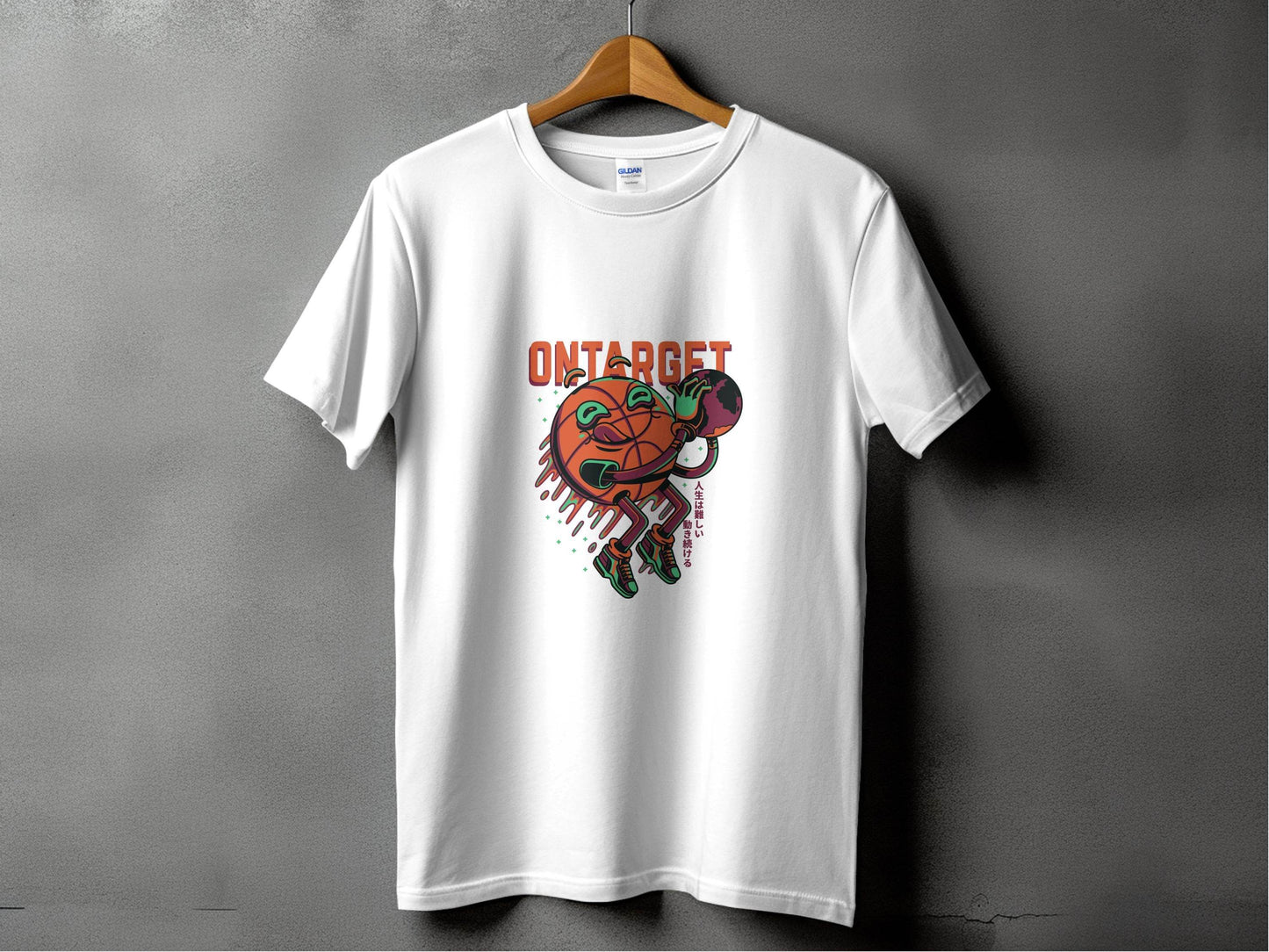 On Target Basketball Globe Design Premium Style T-Shirt - Design & Vybe
